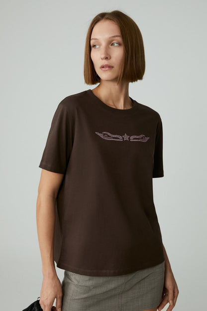 CHERIE Cropped T-Shirt Damen