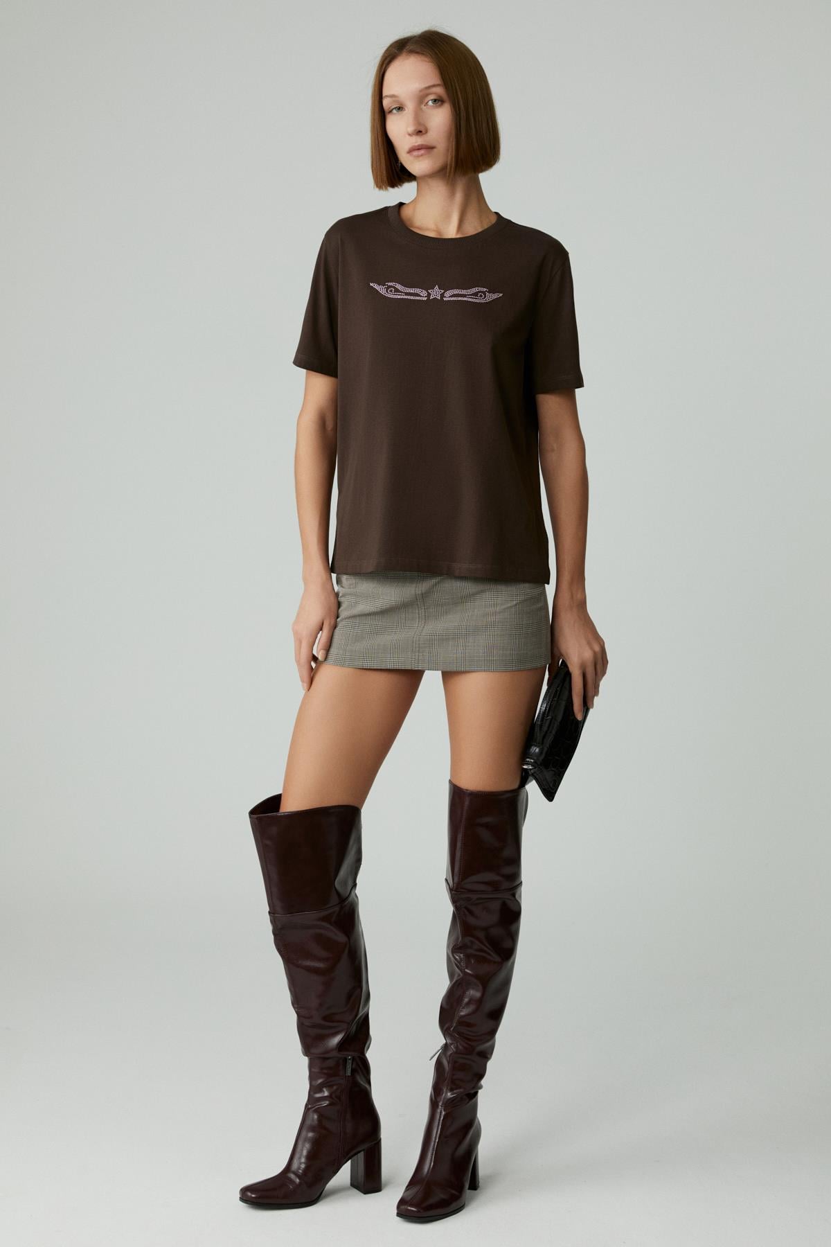 CHERIE Cropped T-Shirt Damen