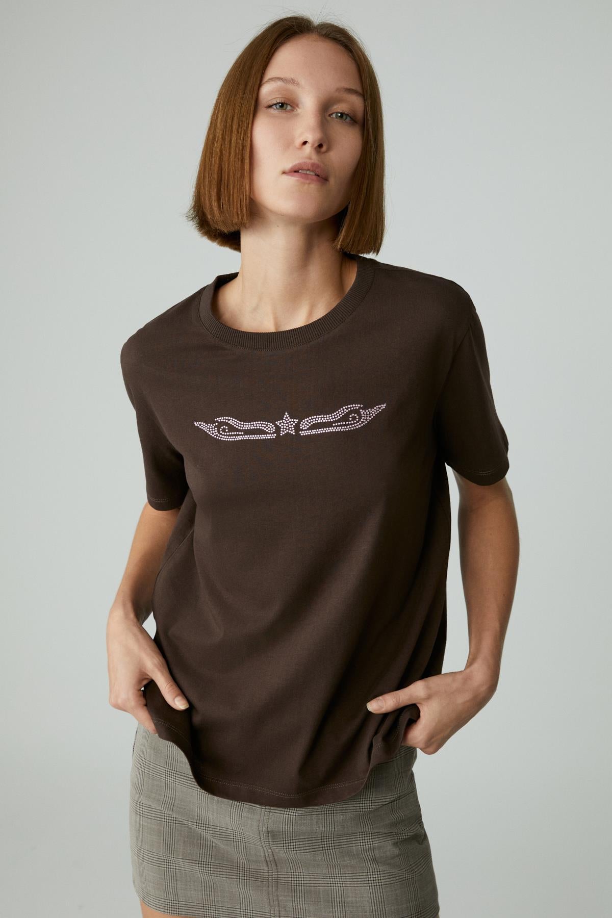 CHERIE Cropped T-Shirt Damen