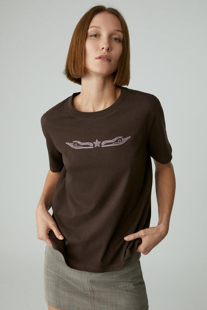 CHERIE Cropped T-Shirt Damen