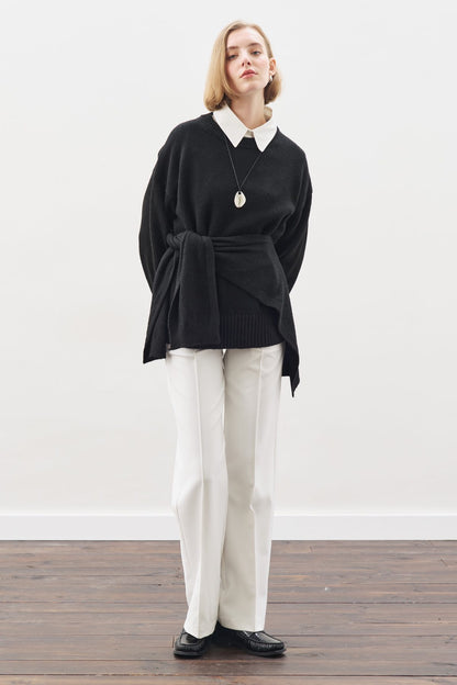 SCHWARZER, GROßER ÜBERGRÖSSE-PULLOVER