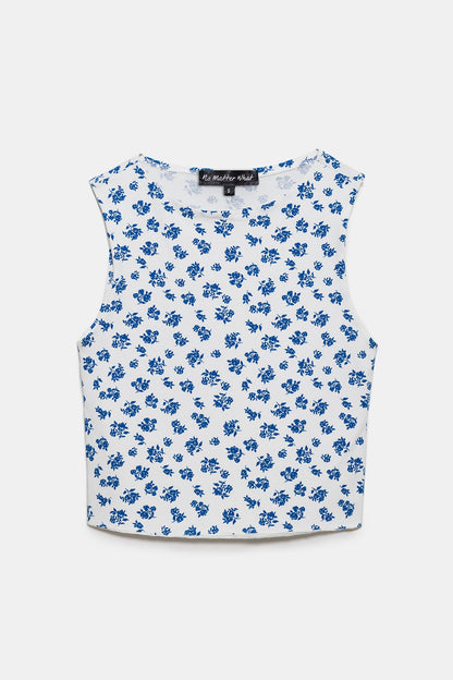 Crop-Bluse mit Blumenmuster