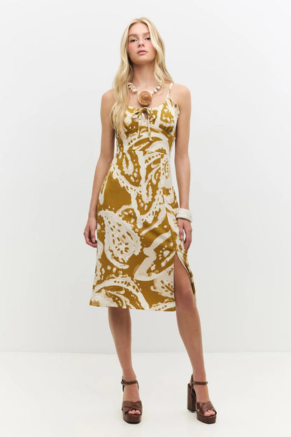 Minikleid mit Blumenmuster und Schlitz