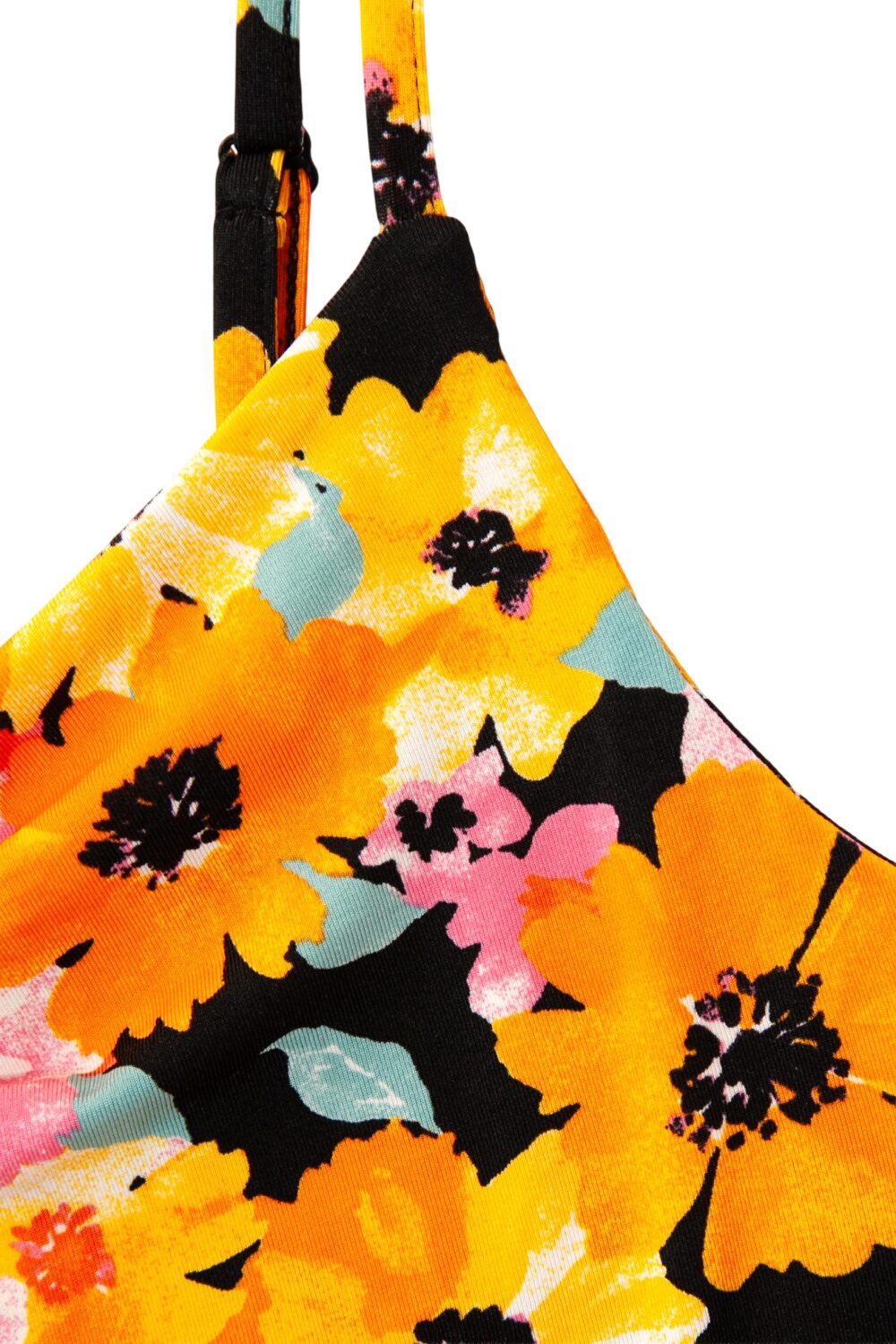 Blumen-Krawattenhals Maxikleid