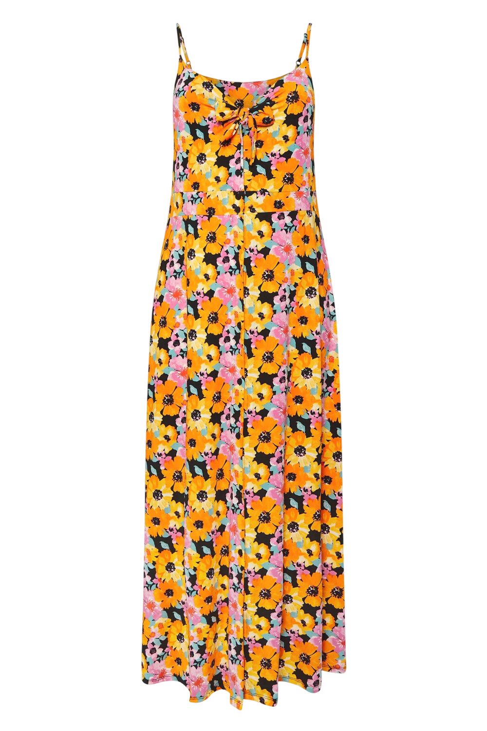 Blumen-Krawattenhals Maxikleid
