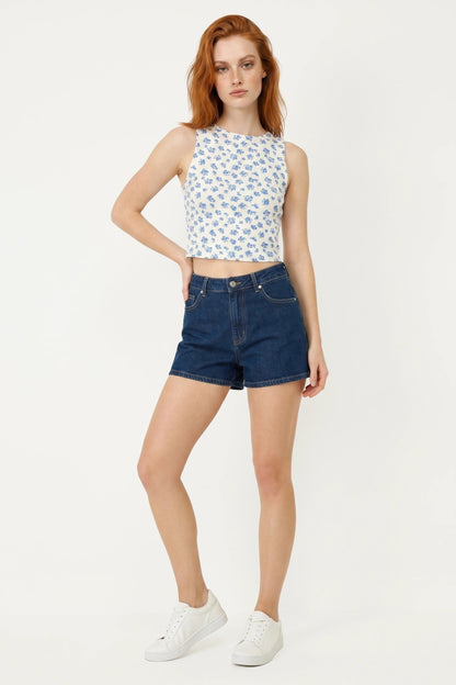 Blumenmuster Crop Top