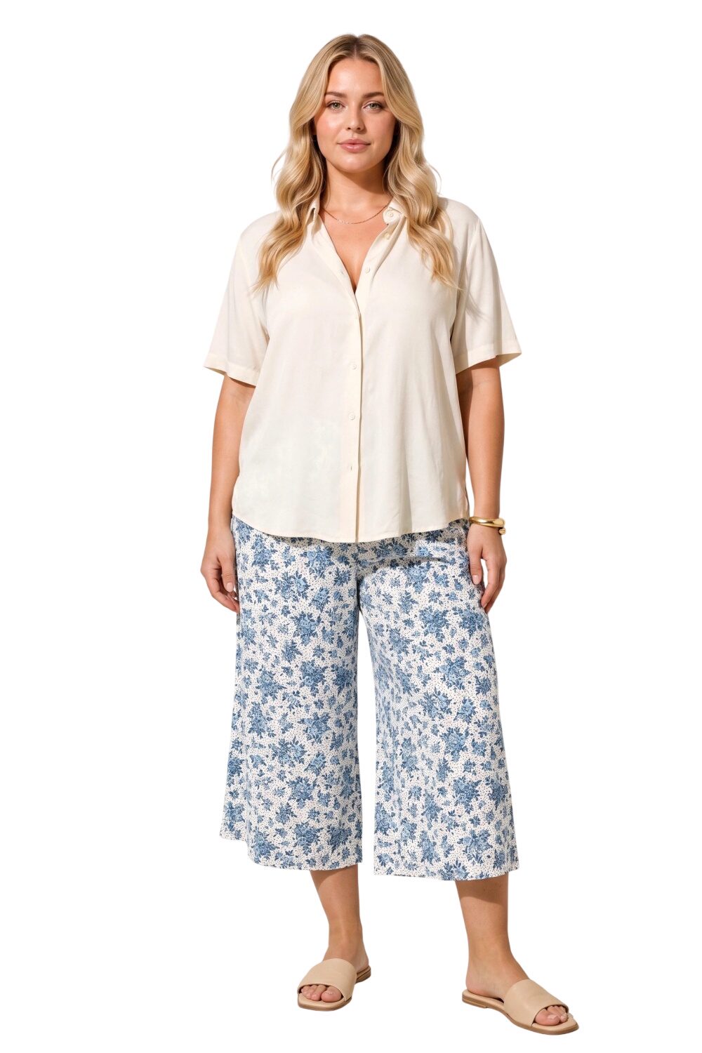 Blumenmuster Weite Hose