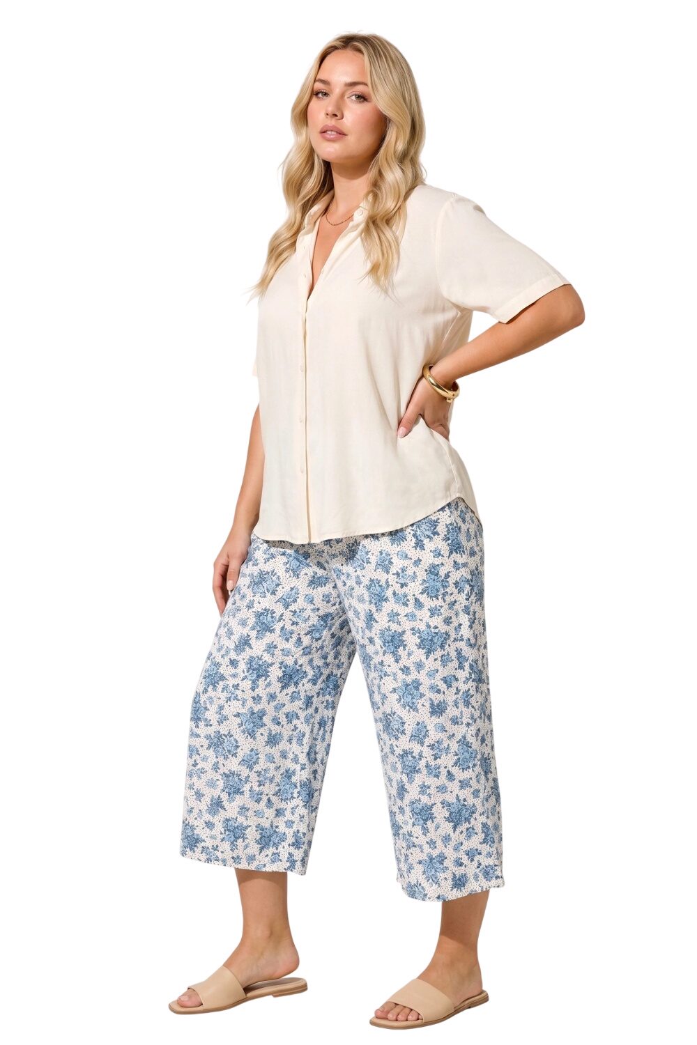 Blumenmuster Weite Hose