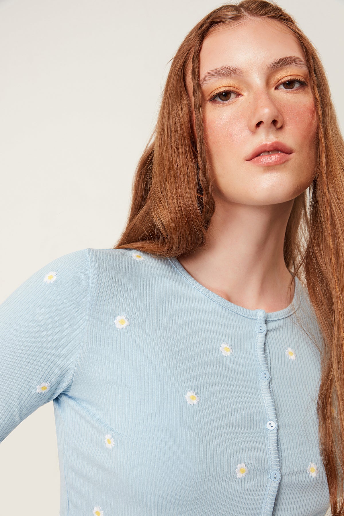Kurzarm-Cardigan mit Blumenmuster