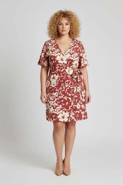 Kurzarmkleid mit Blumenmuster