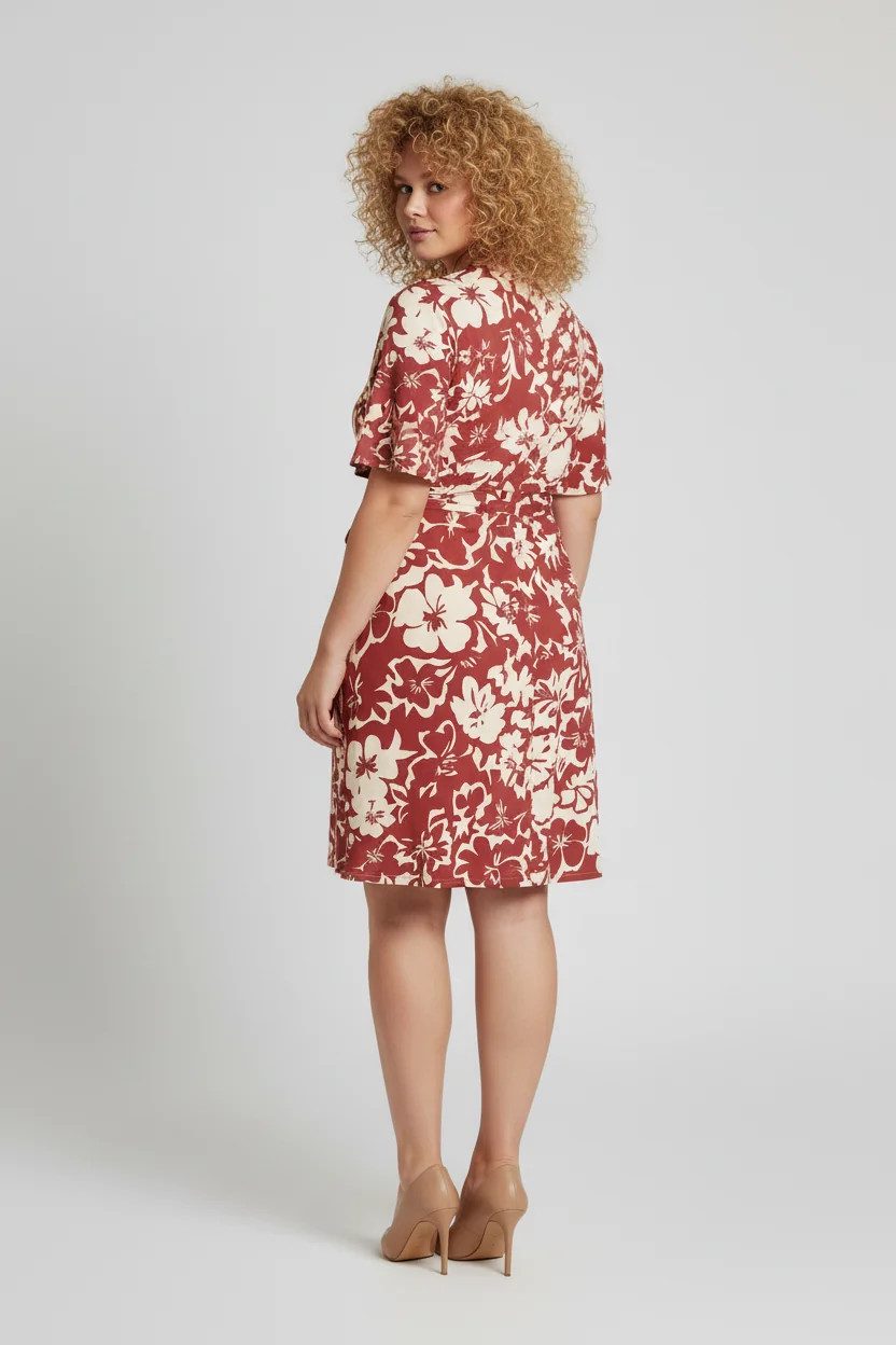 Kurzarmkleid mit Blumenmuster