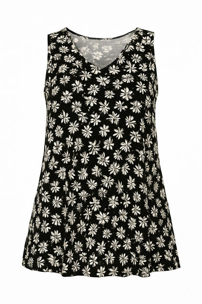 Ärmellose Bluse mit Blumenmuster
