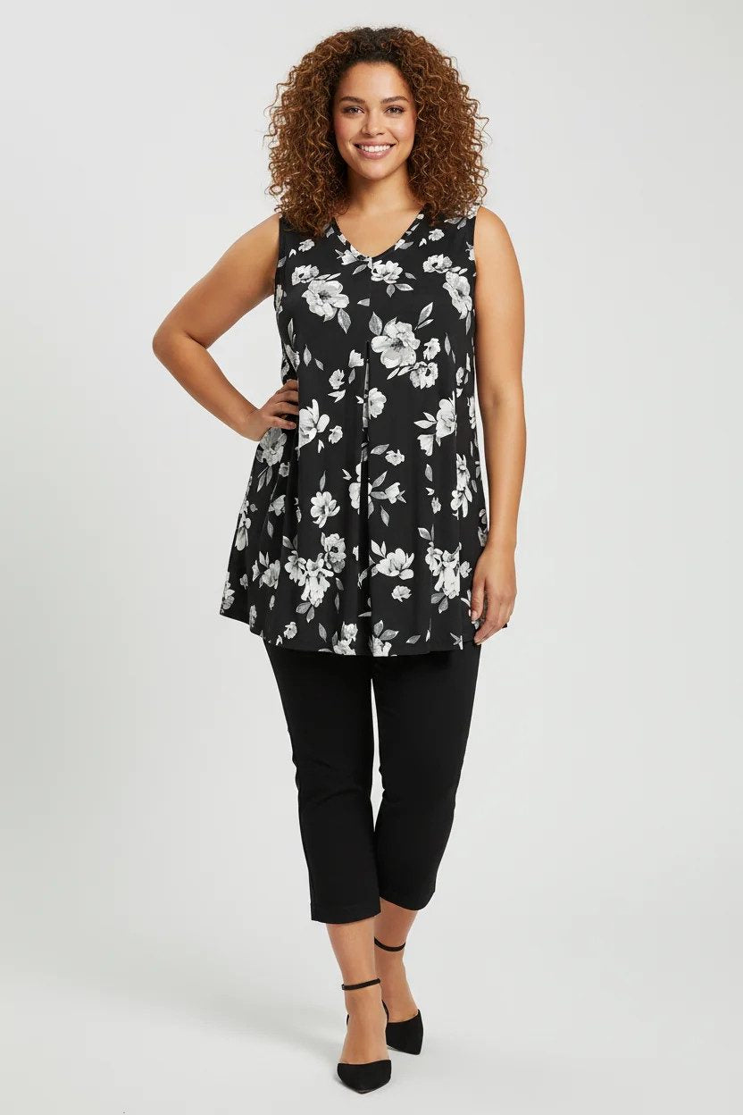 Ärmelloses Top mit Blumenmuster