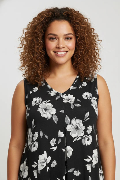 Ärmelloses Top mit Blumenmuster
