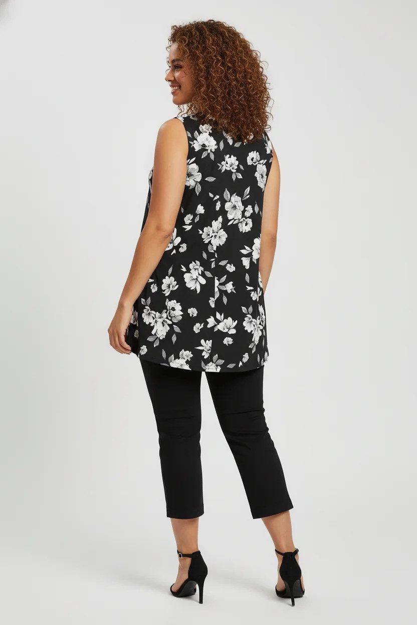 Ärmelloses Top mit Blumenmuster