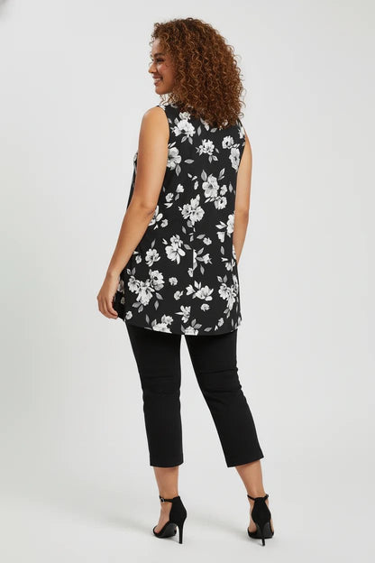 Ärmelloses Top mit Blumenmuster