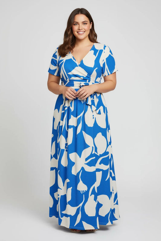 Wickelkleid mit Blumenmuster