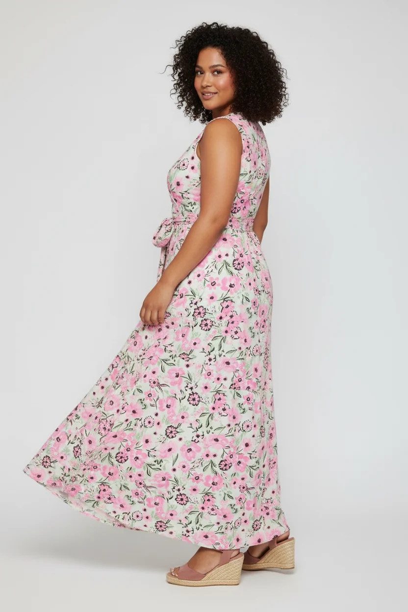 Langes Kleid mit Blumenmuster