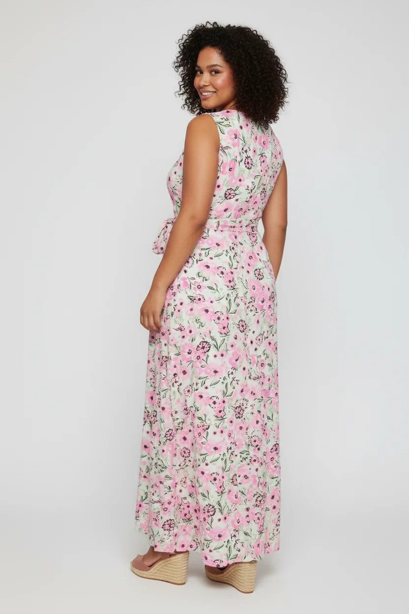 Langes Kleid mit Blumenmuster