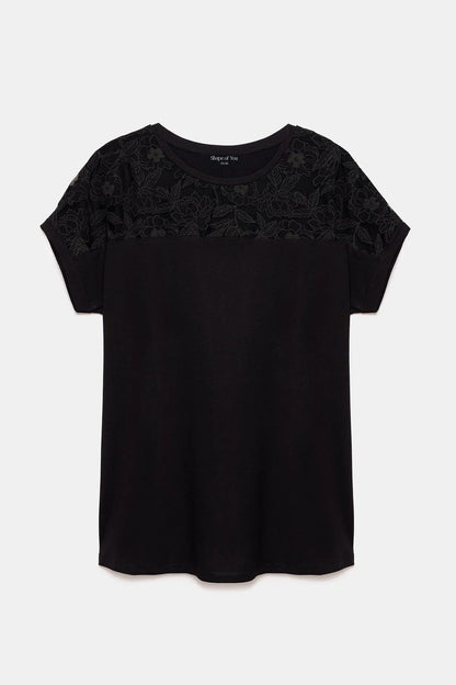 T-Shirt mit Tülldetails