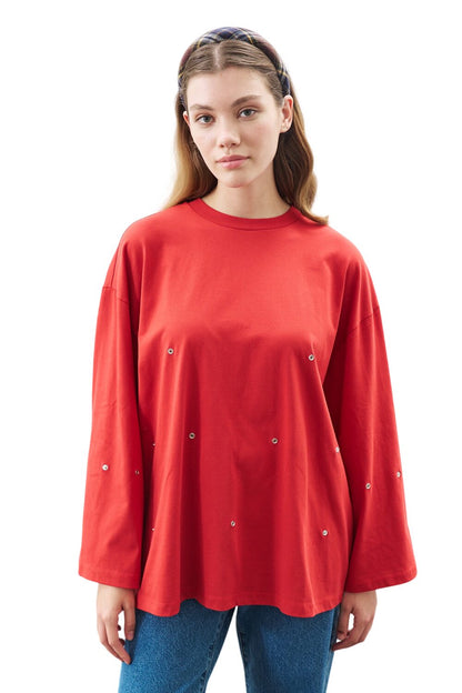 T-Shirt mit Druckknöpfen und verstellbarer Länge, schwarz