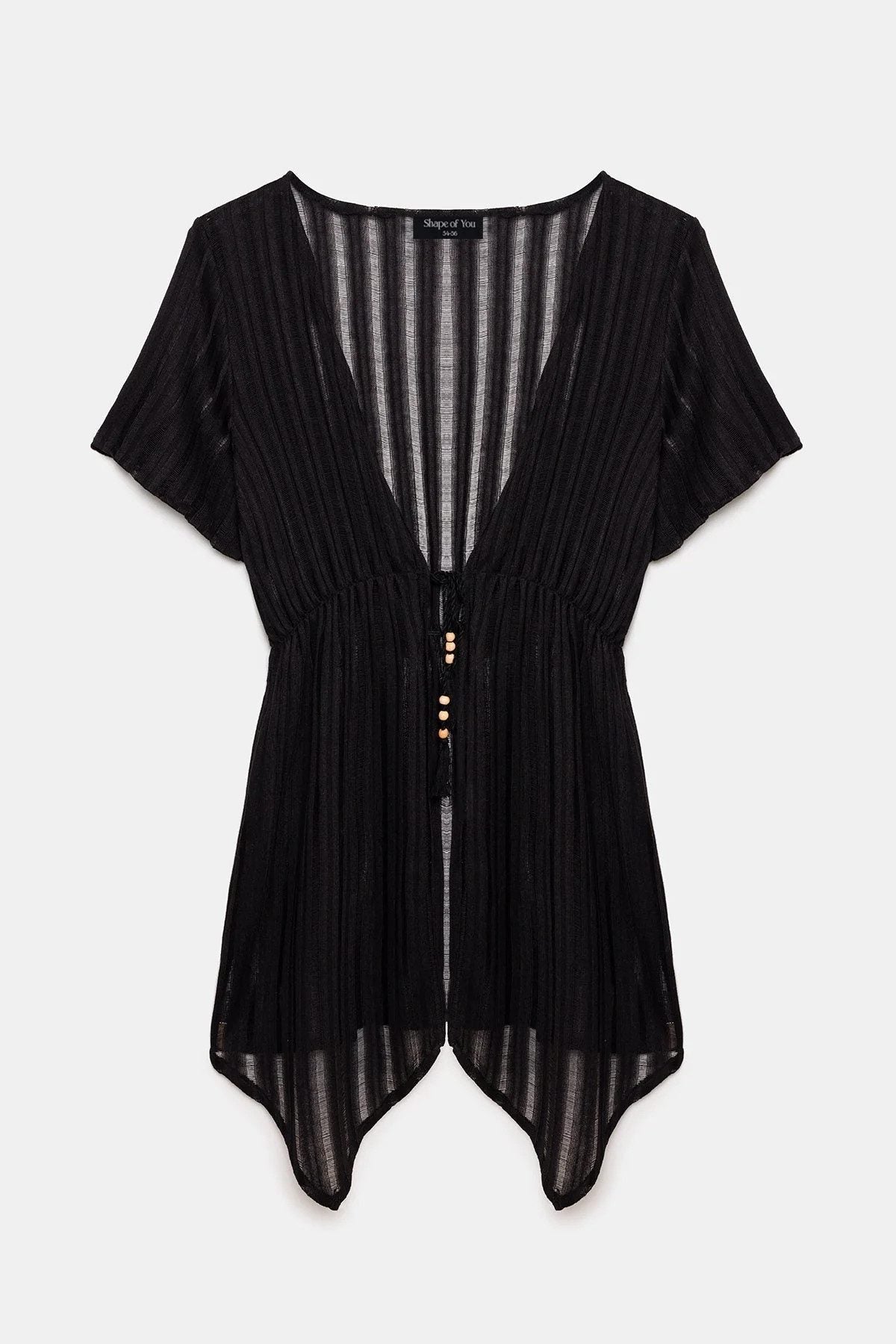 Gestreifter, transparenter Kimono