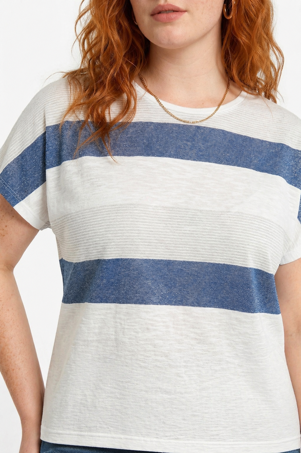 Gestreiftes Rundhals-T-Shirt