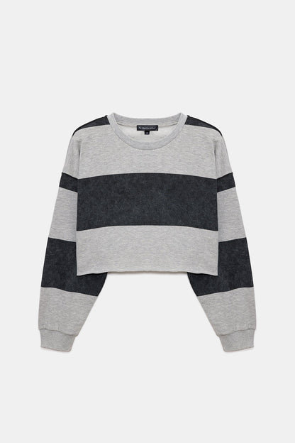 Gestreiftes Crop-Sweatshirt