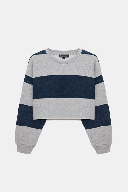 Gestreiftes Crop-Sweatshirt