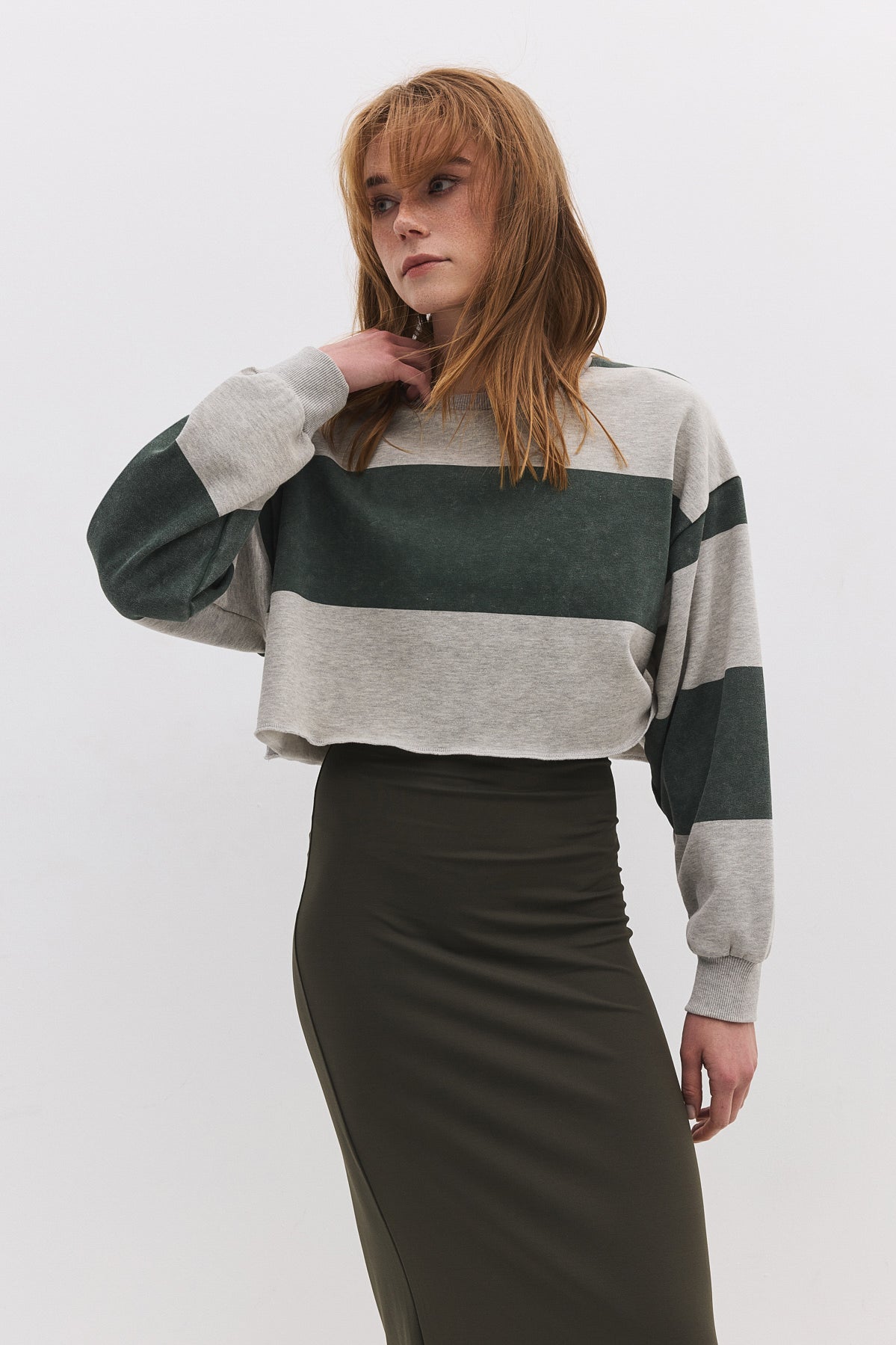 Gestreiftes Crop-Sweatshirt