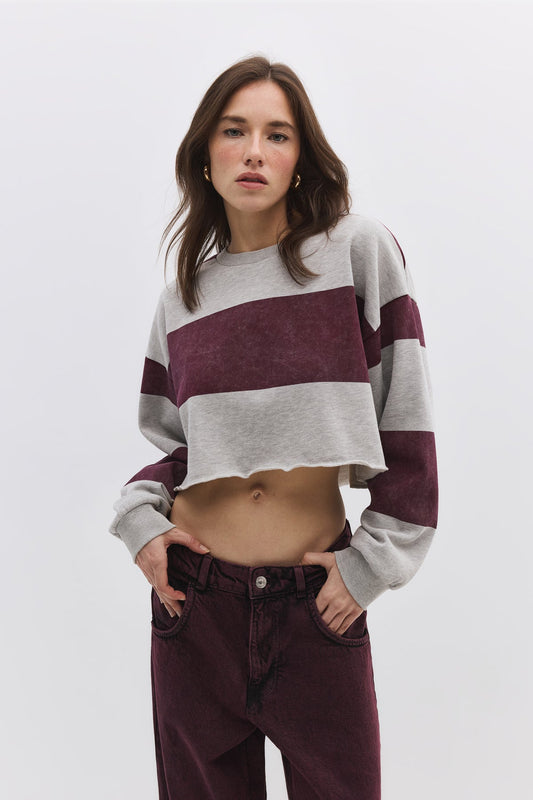 Gestreiftes Crop-Sweatshirt