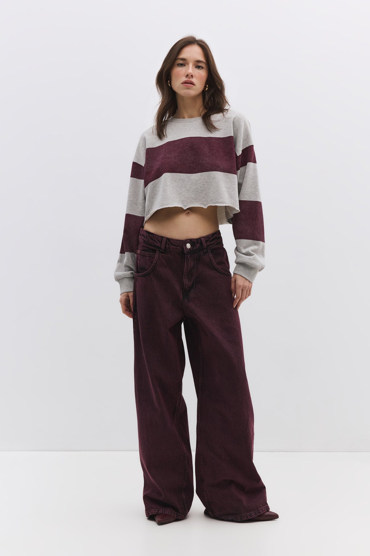 Gestreiftes Crop-Sweatshirt
