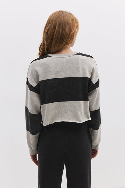 Gestreiftes Crop-Sweatshirt