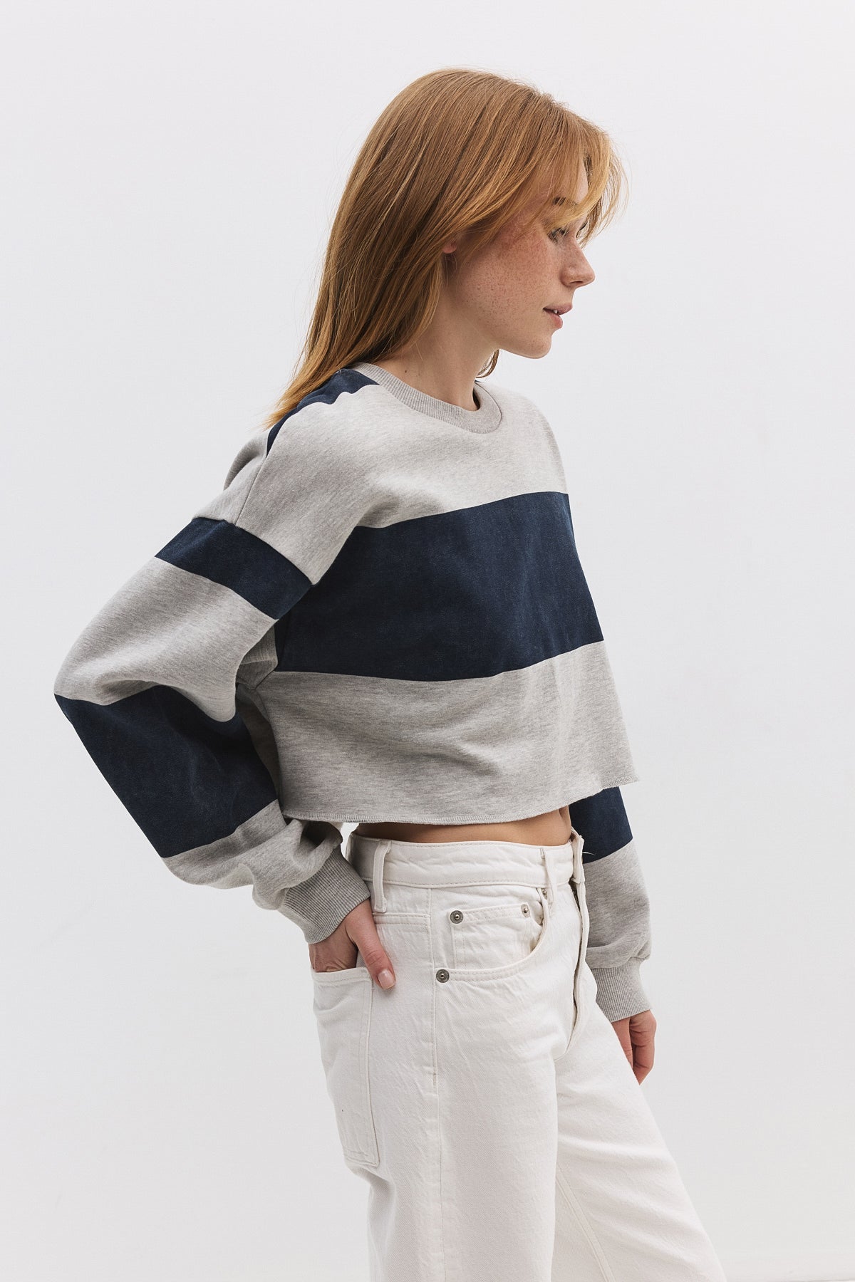 Gestreiftes Crop-Sweatshirt