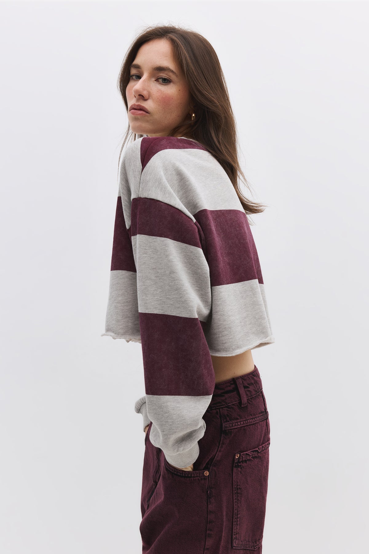 Gestreiftes Crop-Sweatshirt