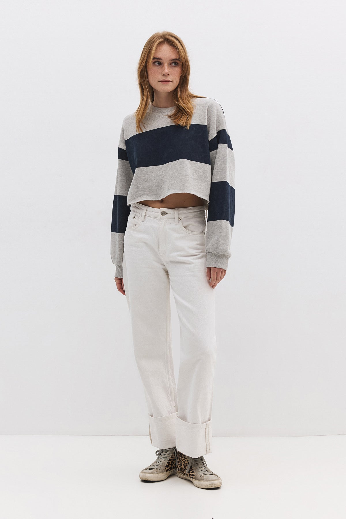 Gestreiftes Crop-Sweatshirt