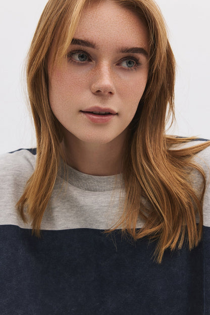 Gestreiftes Crop-Sweatshirt