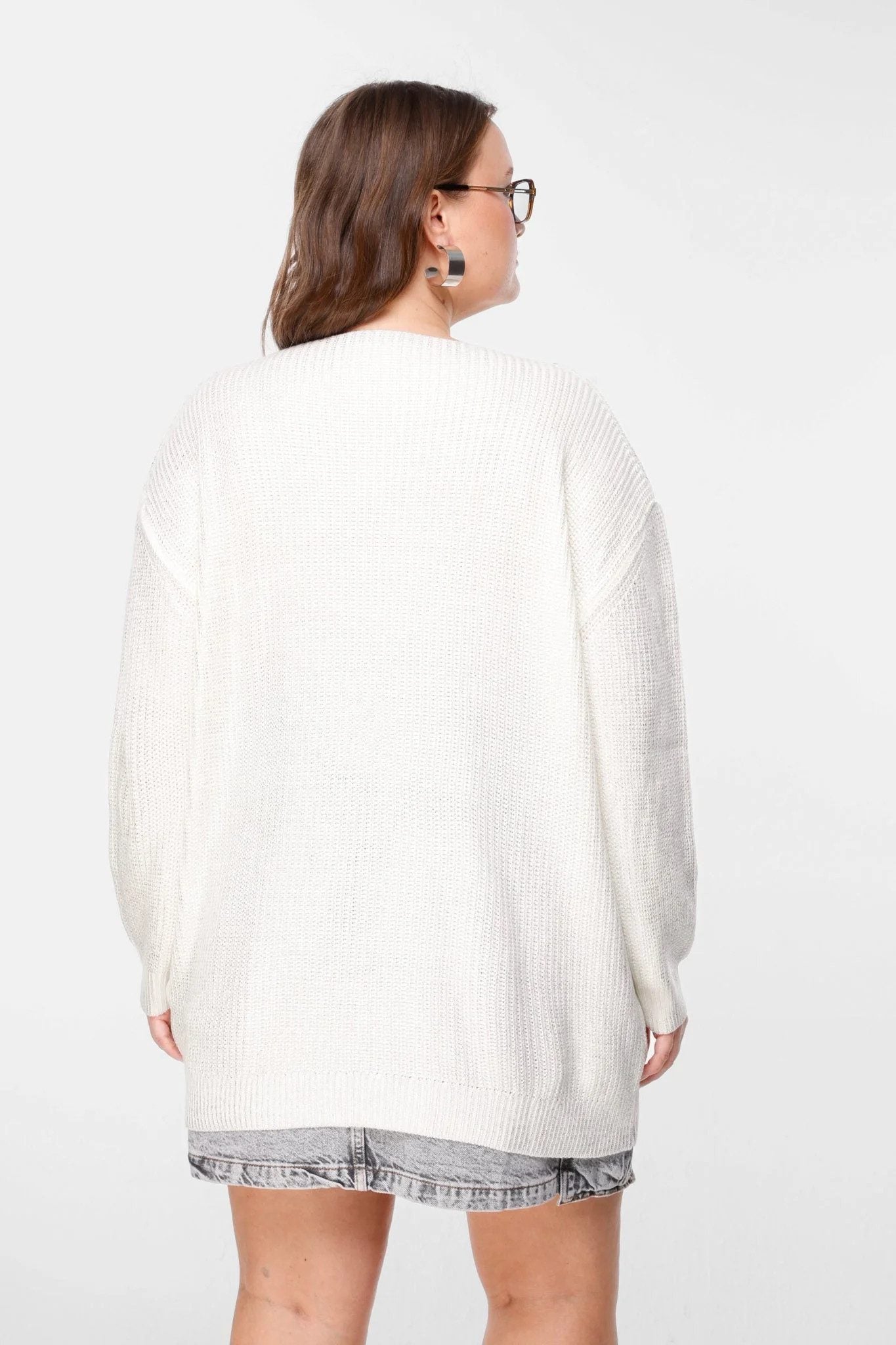 Lockerer V-Ausschnitt-Pullover