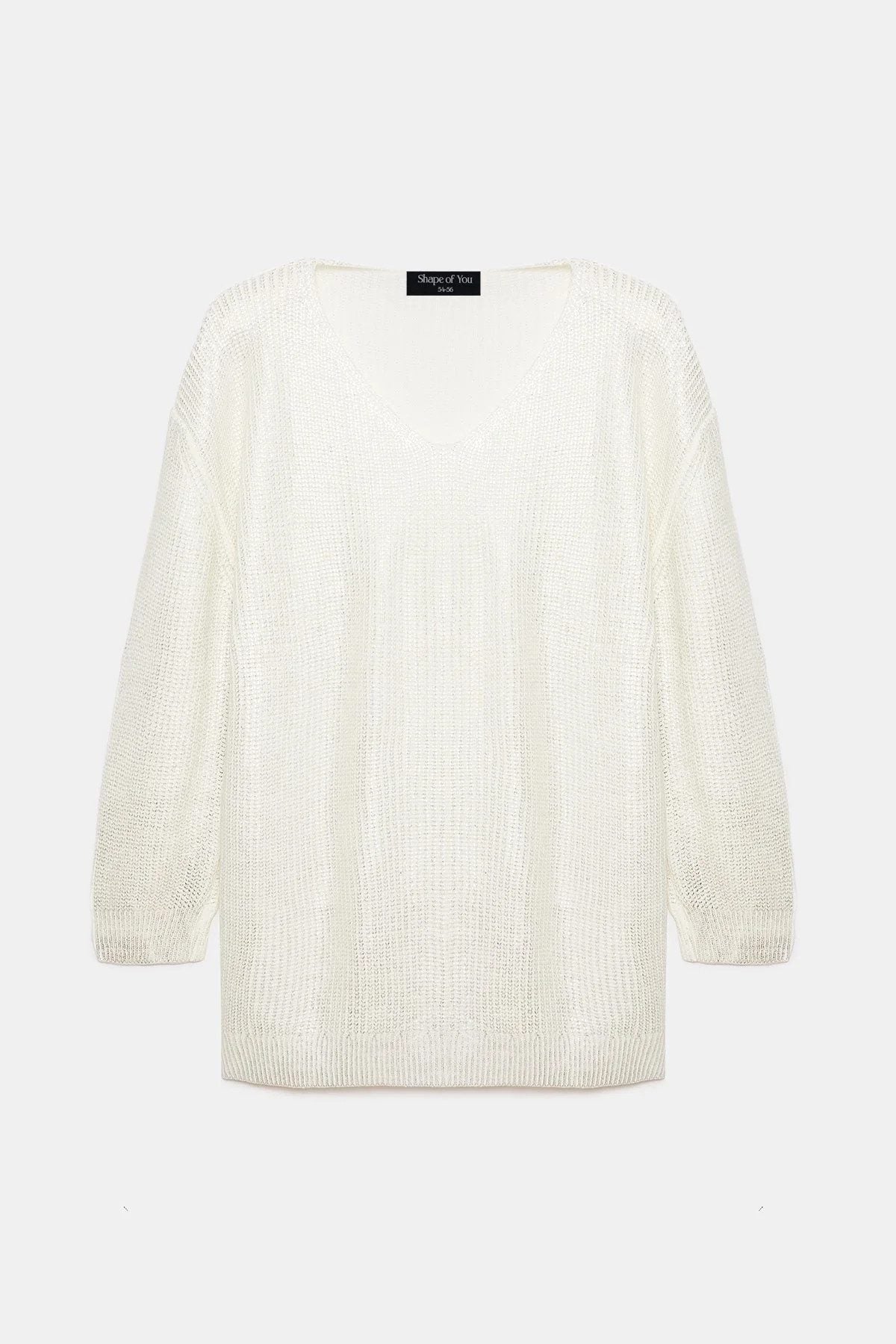 Lockerer V-Ausschnitt-Pullover