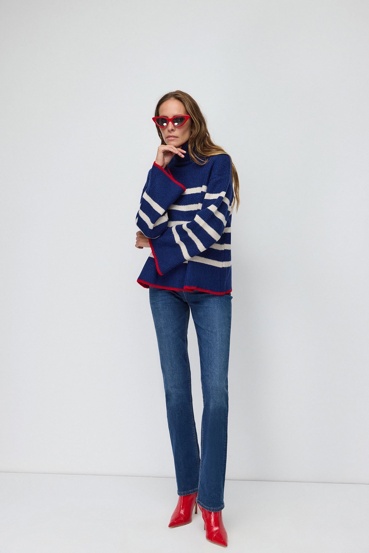 Gestreifter Strickpullover