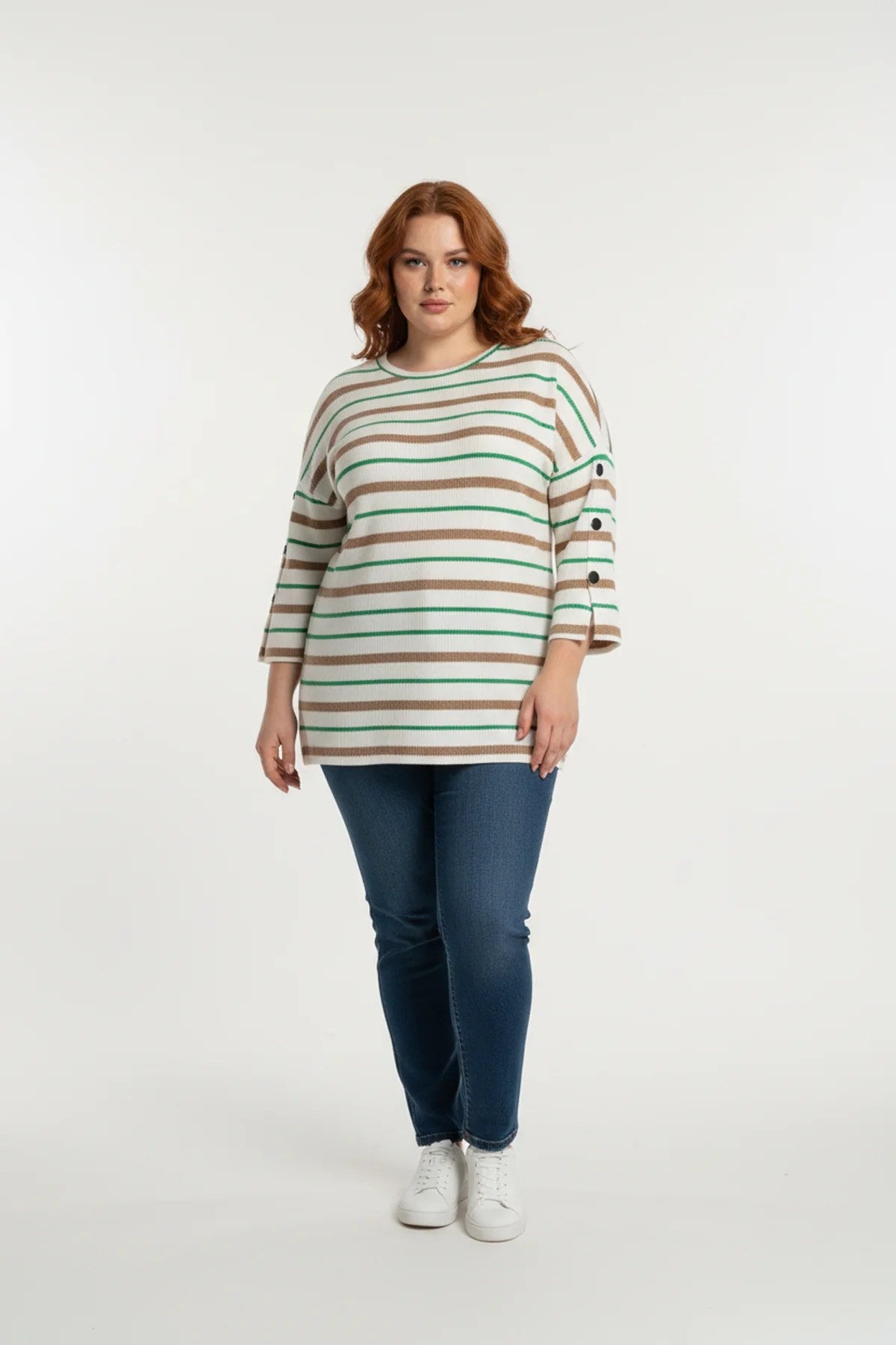 Gestreifte Bluse mit Knopfdetails