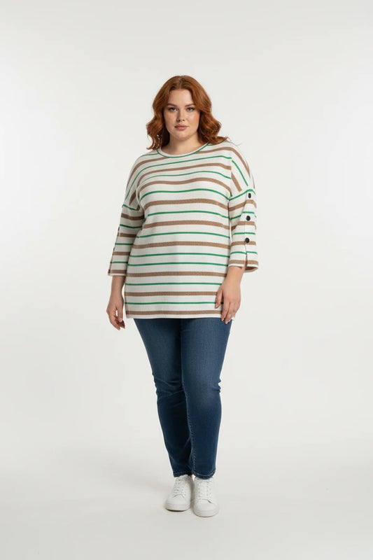 Gestreifte Bluse mit Knopfdetails