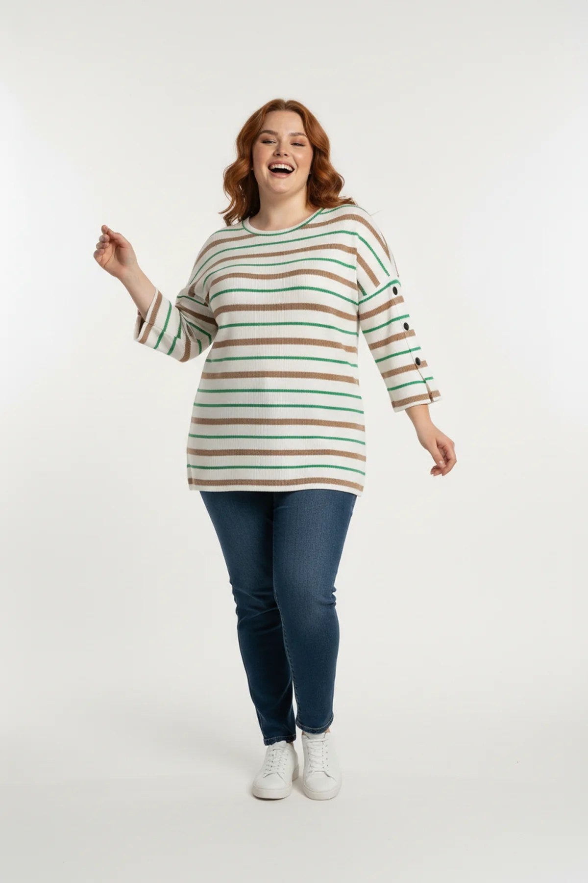 Gestreifte Bluse mit Knopfdetails
