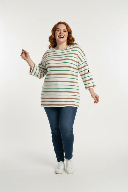 Gestreifte Bluse mit Knopfdetails