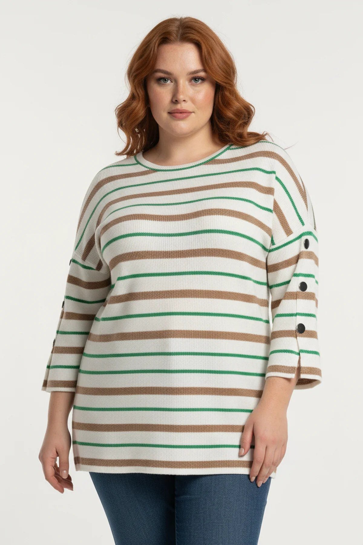 Gestreifte Bluse mit Knopfdetails