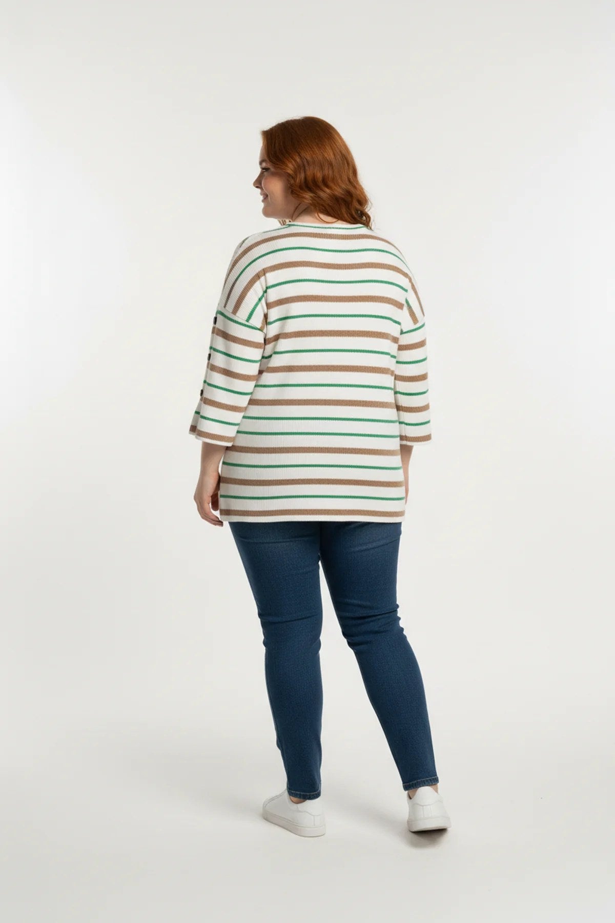 Gestreifte Bluse mit Knopfdetails