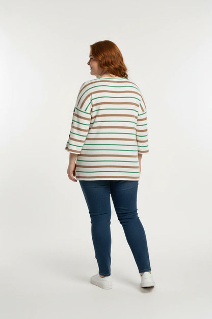 Gestreifte Bluse mit Knopfdetails