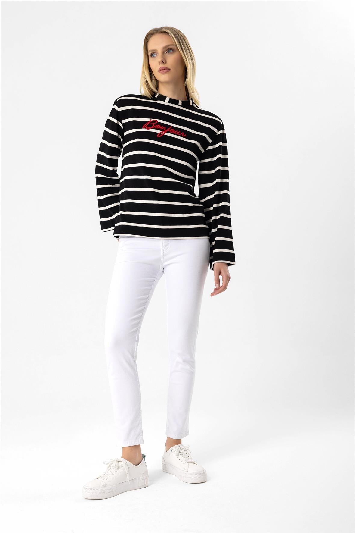 Gestreiftes Sweatshirt