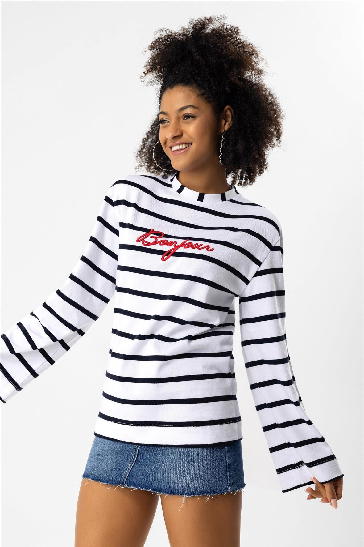 Gestreiftes Sweatshirt