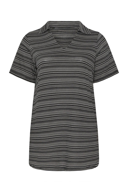 Gestreifte Poloshirt-Bluse